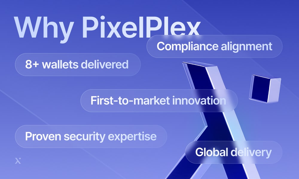 A creative design displaying Why PixelPlex? with eye-catching colors and fonts, aimed at attracting potential clients.