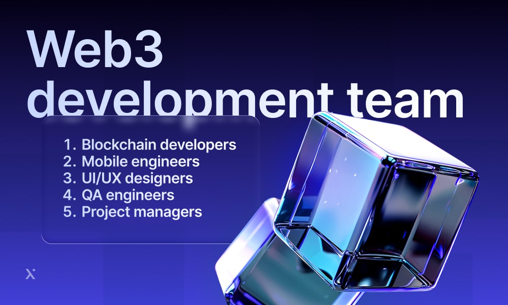 A web 3 development team brainstorming ideas, featuring individuals of various backgrounds working together at a conference table.