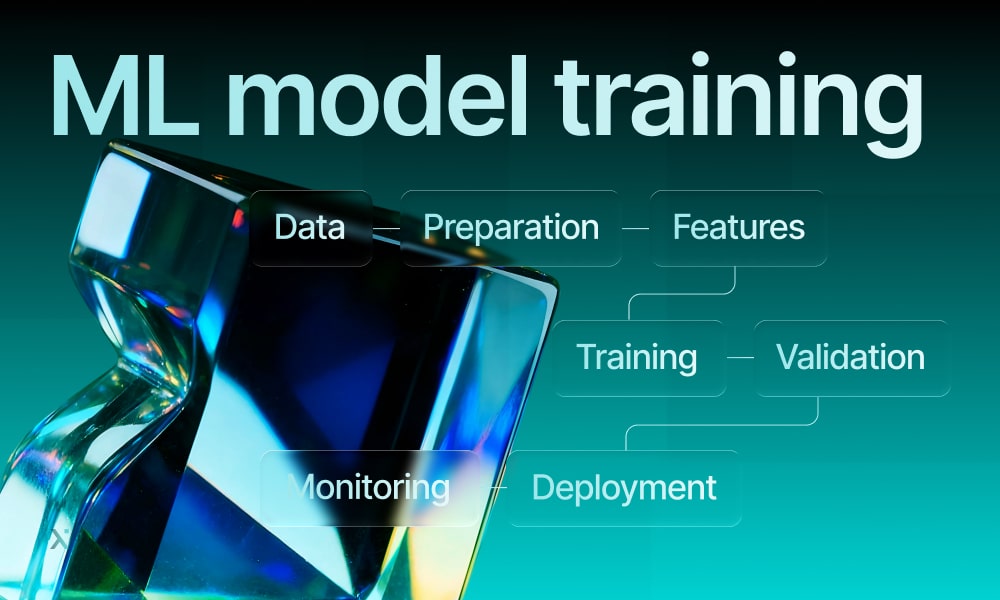 A group of data scientists collaborating on machine learning model training in a Bangalore office setting.