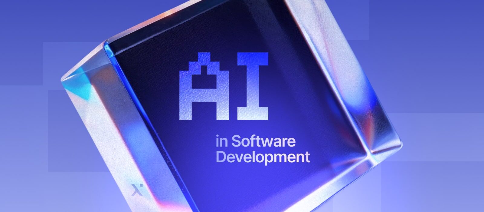 Illustration of AI algorithms enhancing software development processes with code snippets and data analysis visuals.