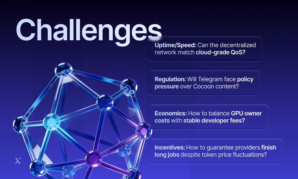 Visual representation of cloud computing challenges, highlighting issues like security risks, scalability concerns, and data management.