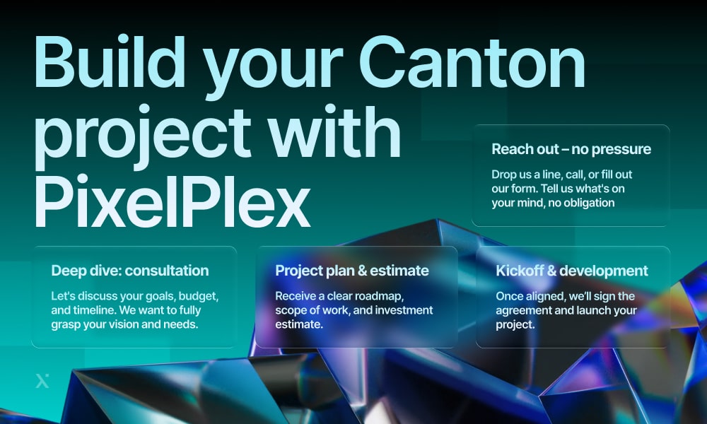 Website interface for the Build Your Canton project by PixelPlex, showcasing design and project details.