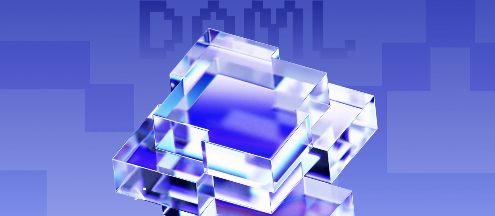 A blue cube set against a blue backdrop, highlighting the simplicity of the design.