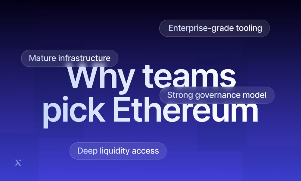 Infographic illustrating reasons teams choose Ethereum for blockchain projects, highlighting scalability, security, and community support.