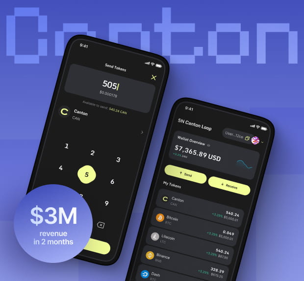 Screenshot of the Corton crypto wallet app on an Android phone, highlighting its user-friendly design for cryptocurrency management.