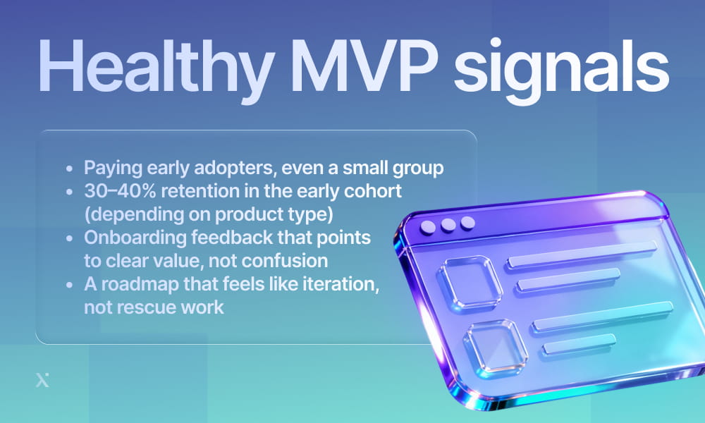 Healthy MVP signals displayed on a digital screen, indicating positive performance metrics and growth trends.