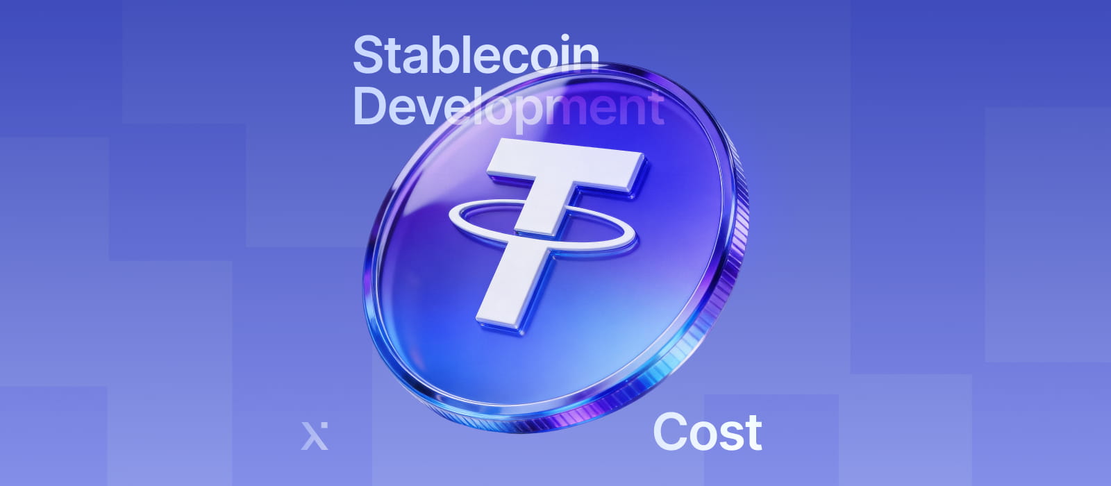 Infographic showing the financial aspects of stablecoin development, focusing on costs like technology and compliance.
