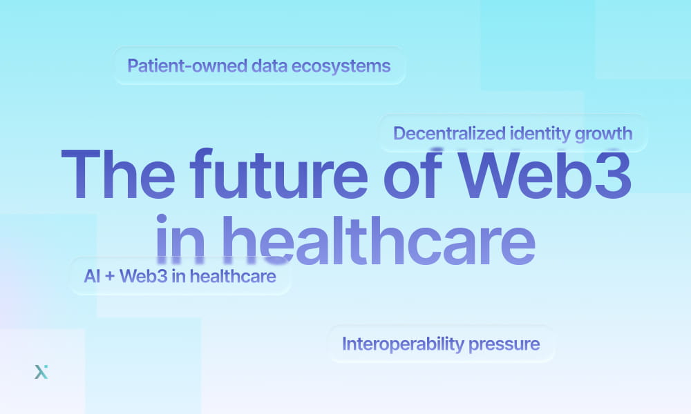A conceptual image representing web3 innovations in healthcare, highlighting patient data security and improved access to services.
