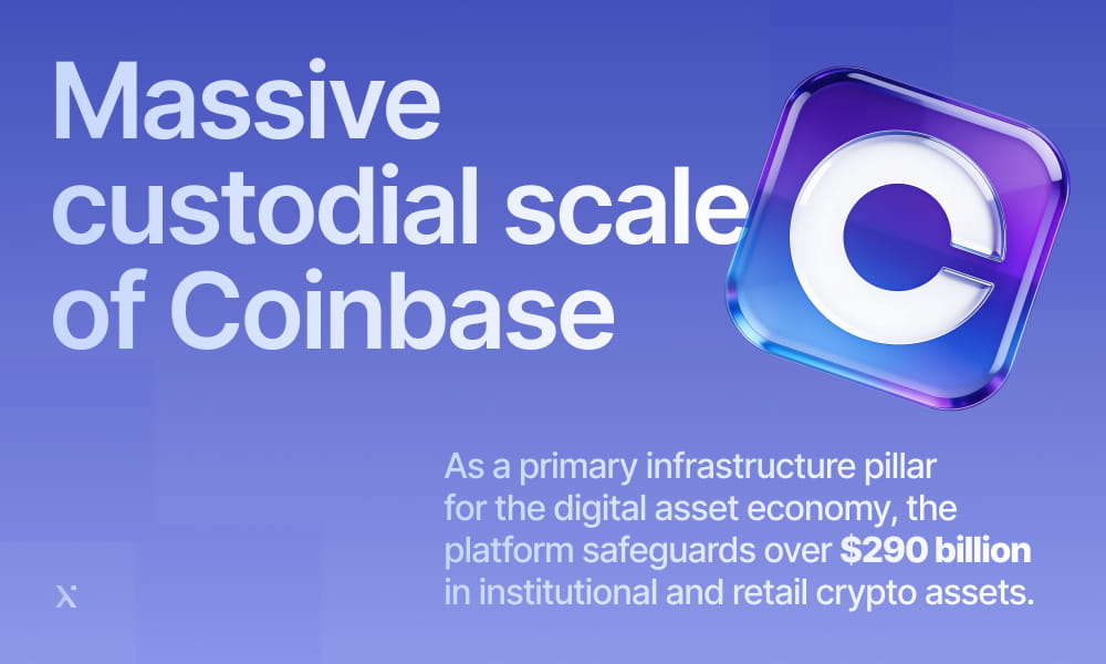 Interior view of a massive Coinbase data center, featuring numerous servers and high-tech equipment for digital currency operations.