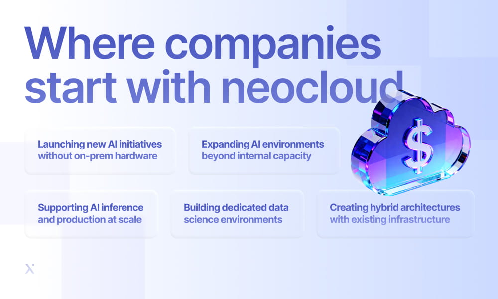 A visual representation of a cloud platform, showcasing various companies and their growth journey with Neocloud.
