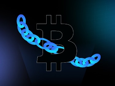 Bitcoin logo and chain