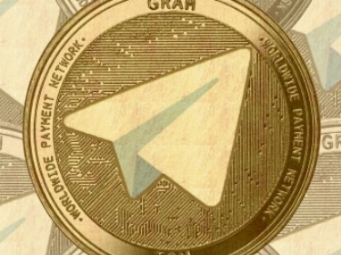Telegram logo on a yellow coin