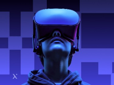Two people wearing the headsets to explore the extended reality