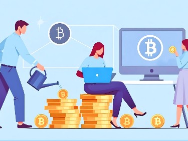 A person donates bitcoin physical coin to a charity via PC