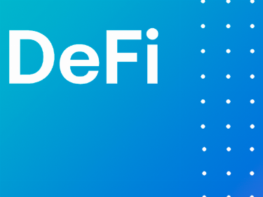 DeFi icon on a blue background