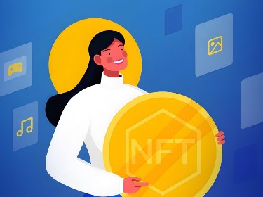 A person holding an NFT next to PixelPlex logo