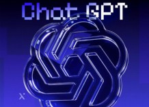 Logo of ChatGPT featuring stylized text in a modern font, representing the AI chatbot service.