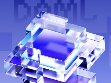 A blue cube set against a blue backdrop, highlighting the simplicity of the design.