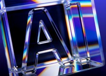 A glass block containing the letter A prominently displayed within it.