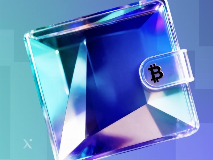 A see-through wallet adorned with a bitcoin logo, representing digital currency.