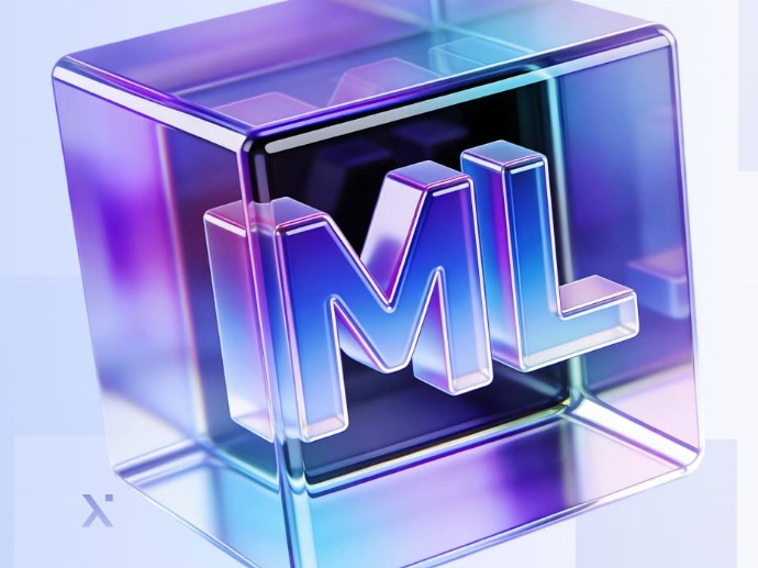 Logo for ML displayed within a three-dimensional cube, emphasizing a modern and innovative design.