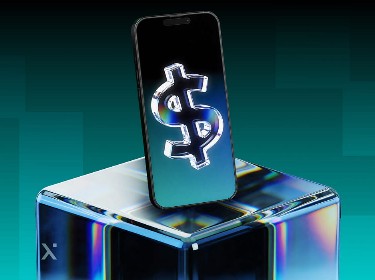 A smartphone displaying a dollar sign on its screen, symbolizing financial transactions or money management.