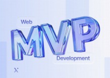 The words MVP Development featured on a vibrant blue background.