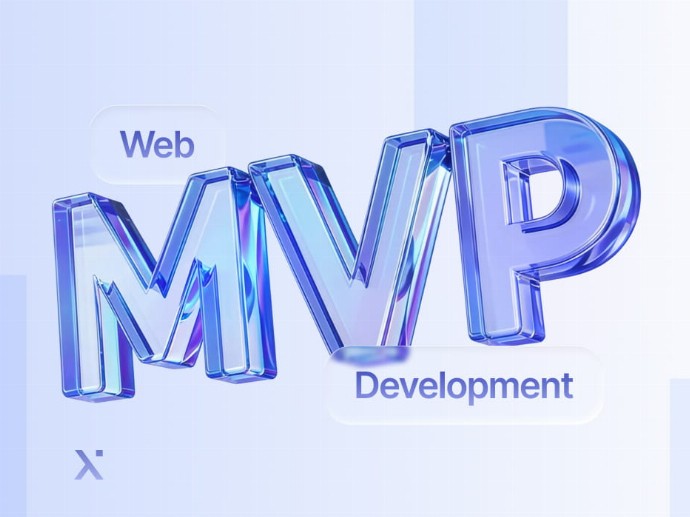 The words MVP Development featured on a vibrant blue background.