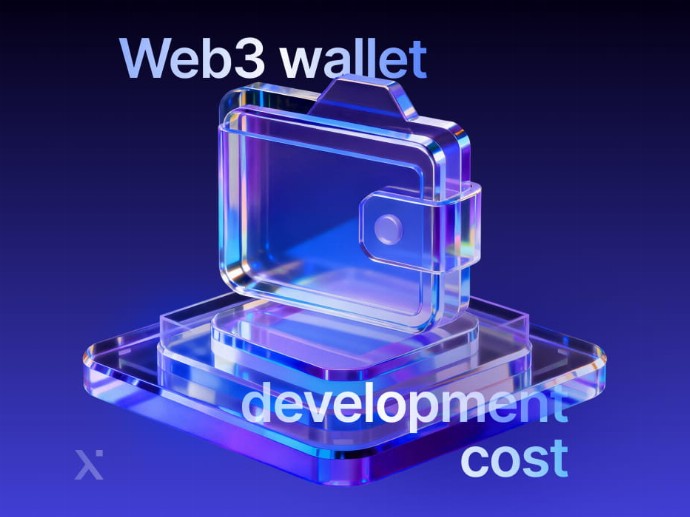 Clear glass case displaying the text Web Wallet Development Cost prominently on the front.