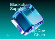 Diagram illustrating the integration of blockchain in supply chain management and application development.