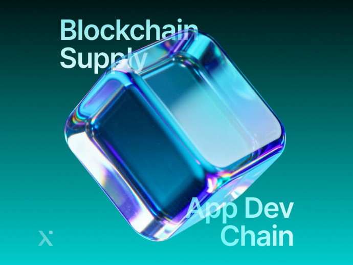 Diagram illustrating the integration of blockchain in supply chain management and application development.