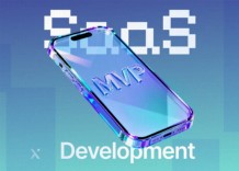 A smartphone displaying the text SaaS MVP Development