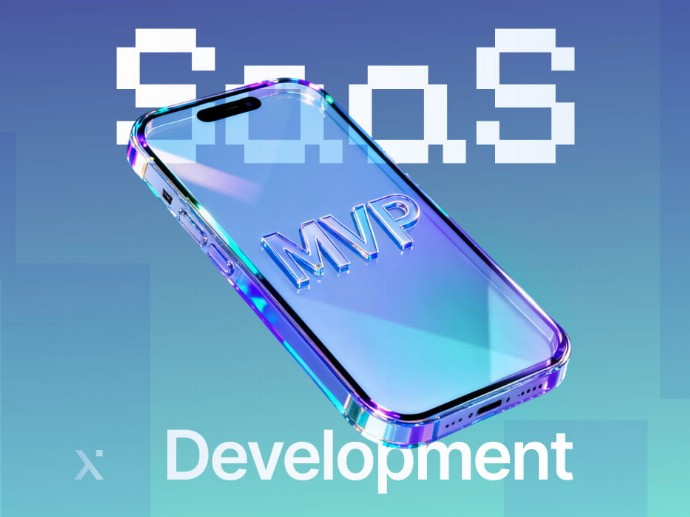 A smartphone displaying the text SaaS MVP Development
