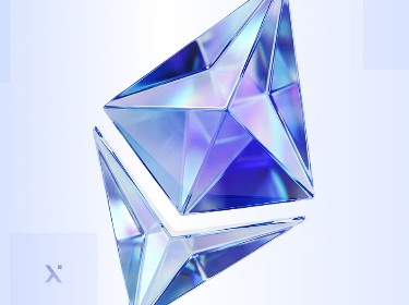 A blue diamond shape prominently displayed against a matching blue backdrop.