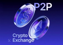 A digital layout of a P2P crypto exchange featuring transaction details, user ratings, and market trends