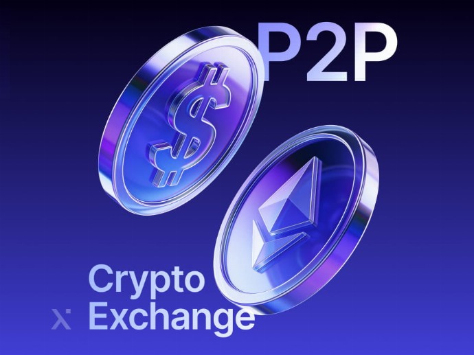 A digital layout of a P2P crypto exchange featuring transaction details, user ratings, and market trends