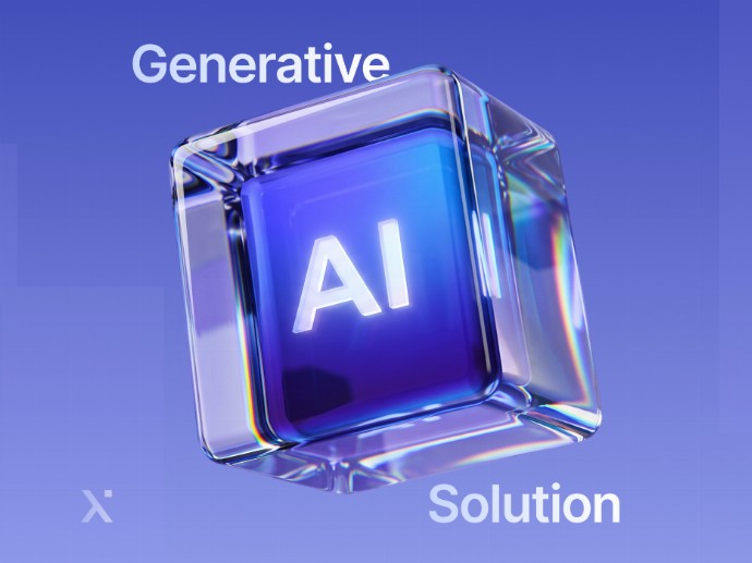 Logo for an AI solution featuring a modern design with abstract elements representing technology and innovation.