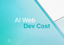 Logo featuring blue and green colors with the text AI Web Dev Cost prominently displayed.