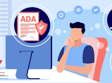 A person in front of a monitor intends to make ADA compliant website in accordance with the requirements